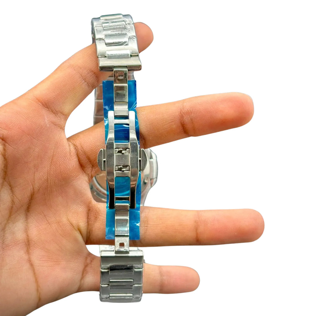 PTK Skeleton Dial Silver Case Watch