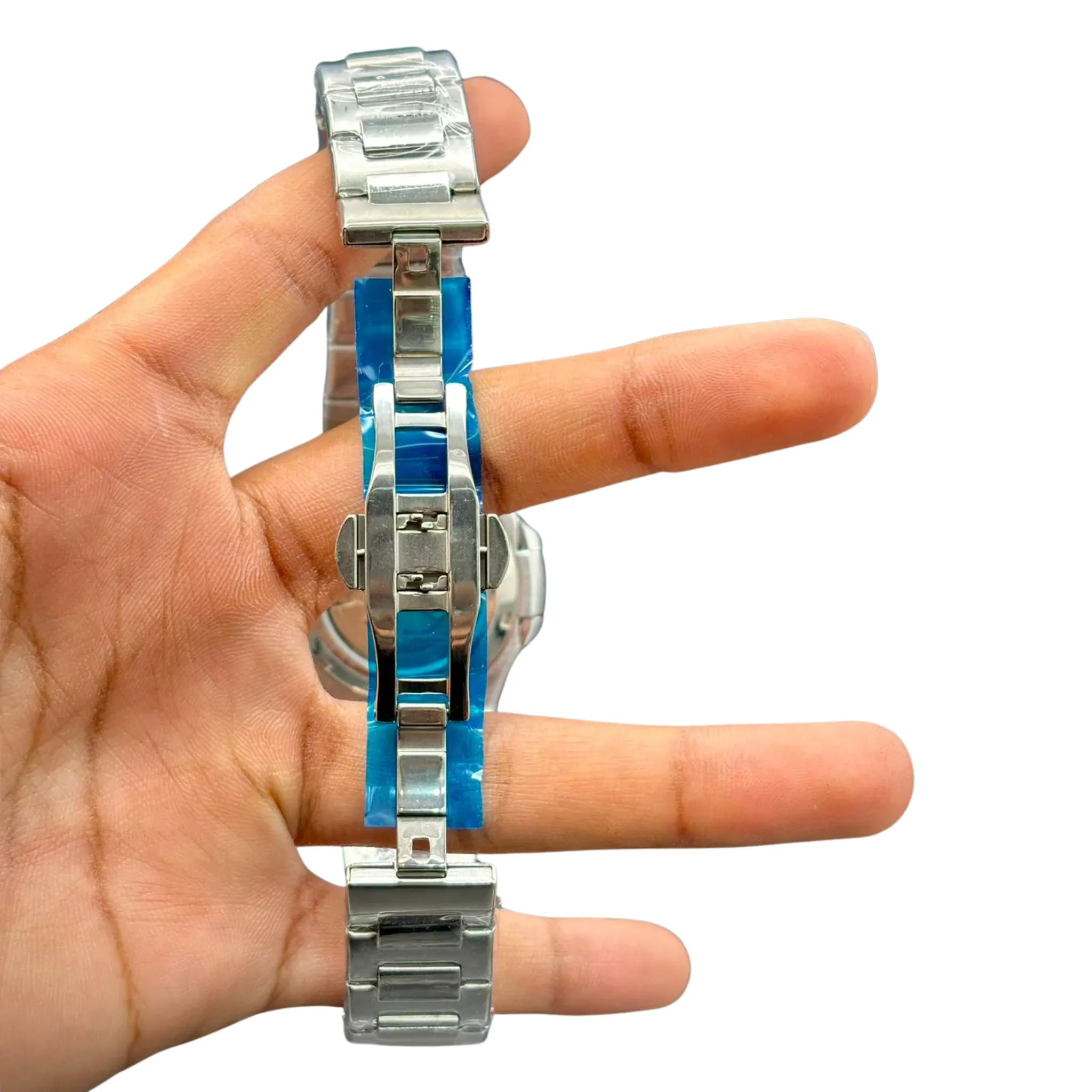 PTK Skeleton Dial Silver Case Watch