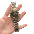 PTK Two Tone Luxury Sports Watch With Black Textured Dial With A Golden Bezel