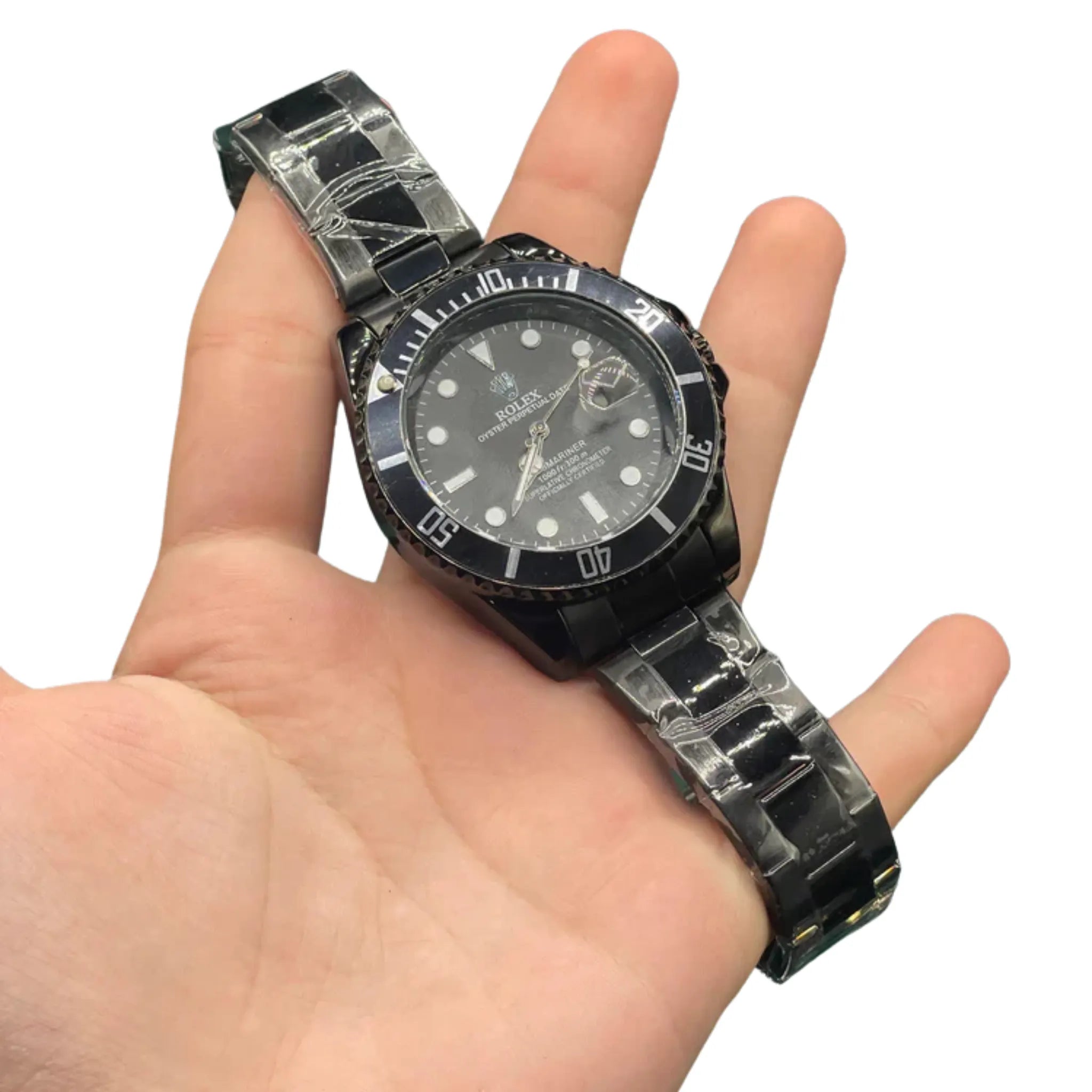 RLX All-Black Stealth Diver Watch — Black PVD Steel Case + Oyster Bracelet Luxury Edition