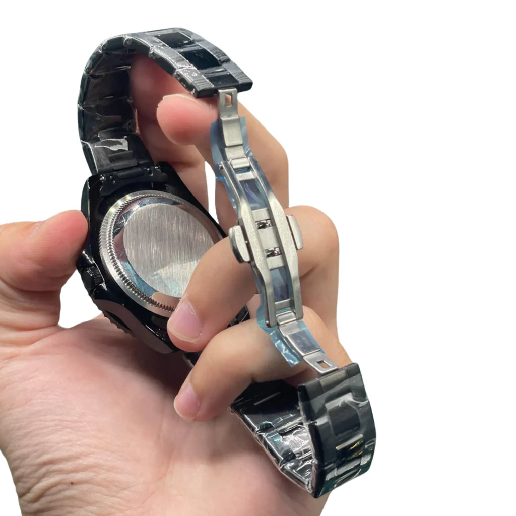 RLX All-Black Stealth Diver Watch — Black PVD Steel Case + Oyster Bracelet Luxury Edition