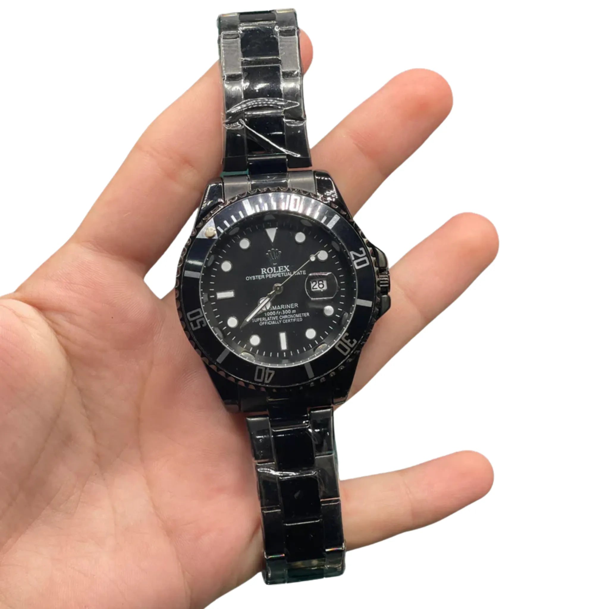 RLX All-Black Stealth Diver Watch — Black PVD Steel Case + Oyster Bracelet Luxury Edition