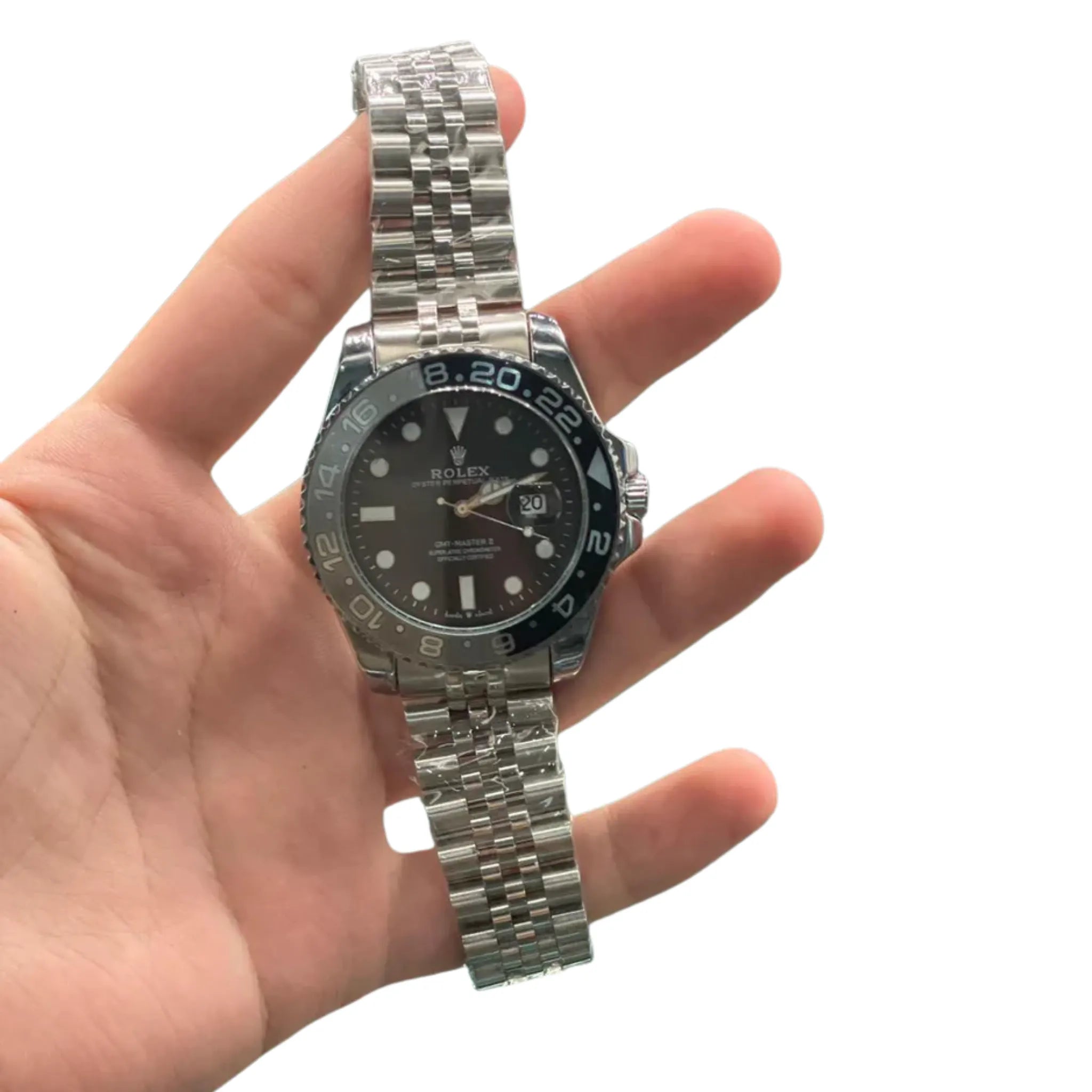 RLX Silver Chain With Black Dial Bruce Wayne Edition Quartz Watch