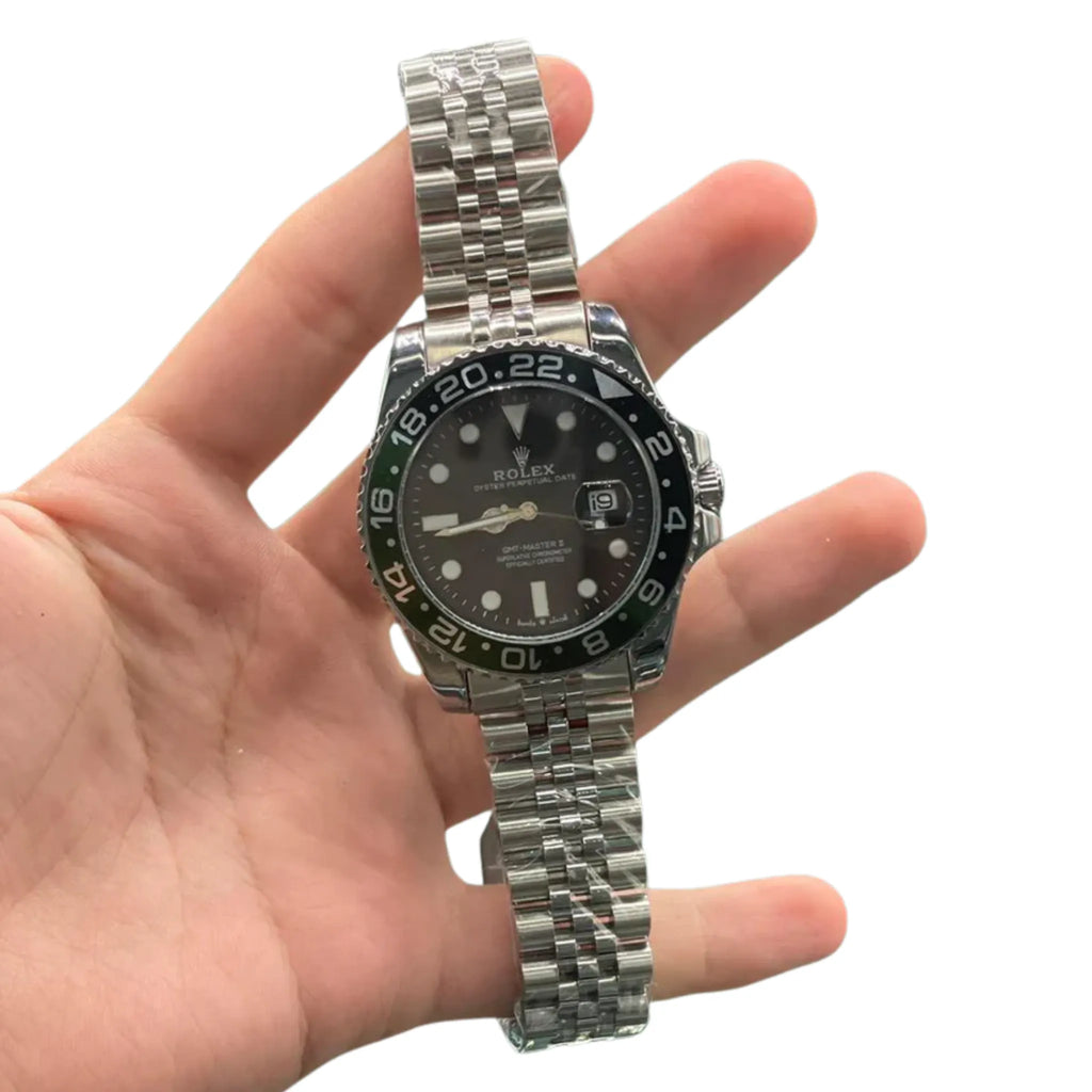 RLX Silver Chain With Black Dial Sprite Edition Quartz Watch
