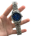 RLX Silver Chain With Stunning Blue Dial Watch