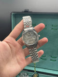 RLX Stainless Steel Luxury Dress Watch with Silver Diamond Dial, Fluted Bezel, and Jubilee Bracelet