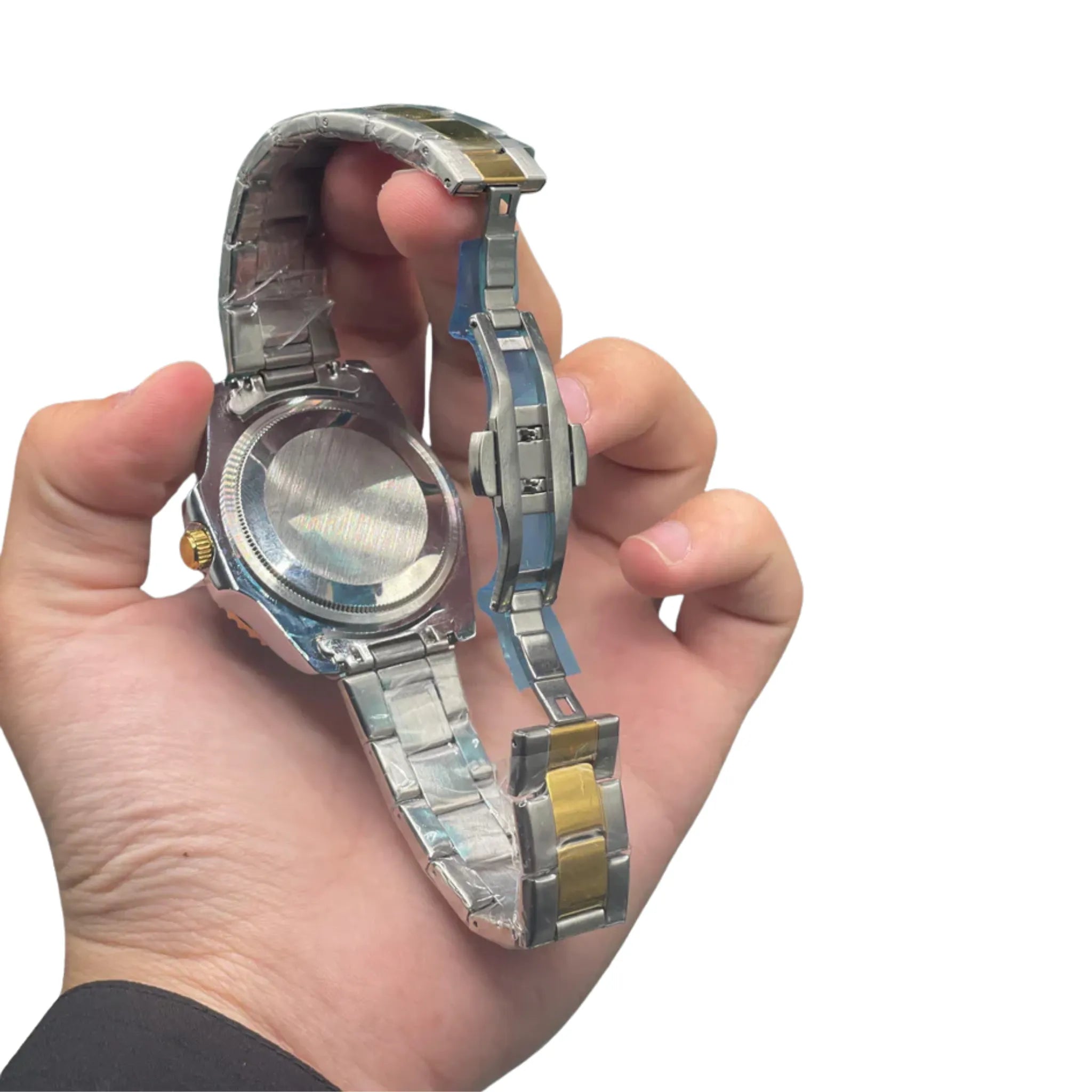 RLX Two-Tone Black Dial Diver Watch — Gold Bezel + Steel Oyster Bracelet Luxury Edition