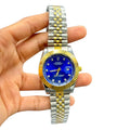 RLX Two-Tone Luxury Dress Watch | Royal Blue Dial | Diamond Markers | Jubilee Bracelet