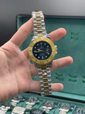 RLX Two Tone Chain With Blue Dial & Golden Rotatable Bezel