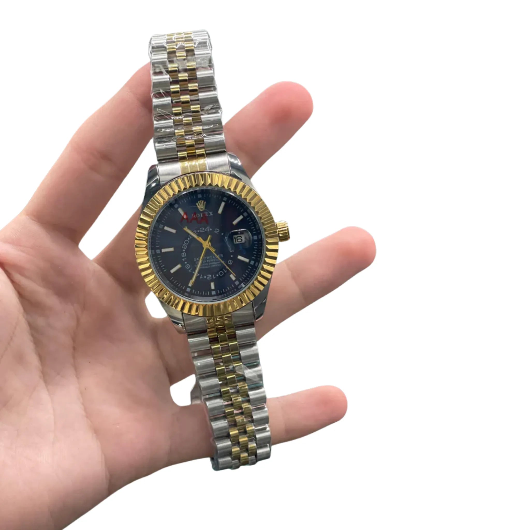 RLX Two Tone Chain With Blue Sky Dweller Style Watch