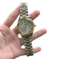RLX Two Tone Chain With White Arabic Numeral Dial Watch