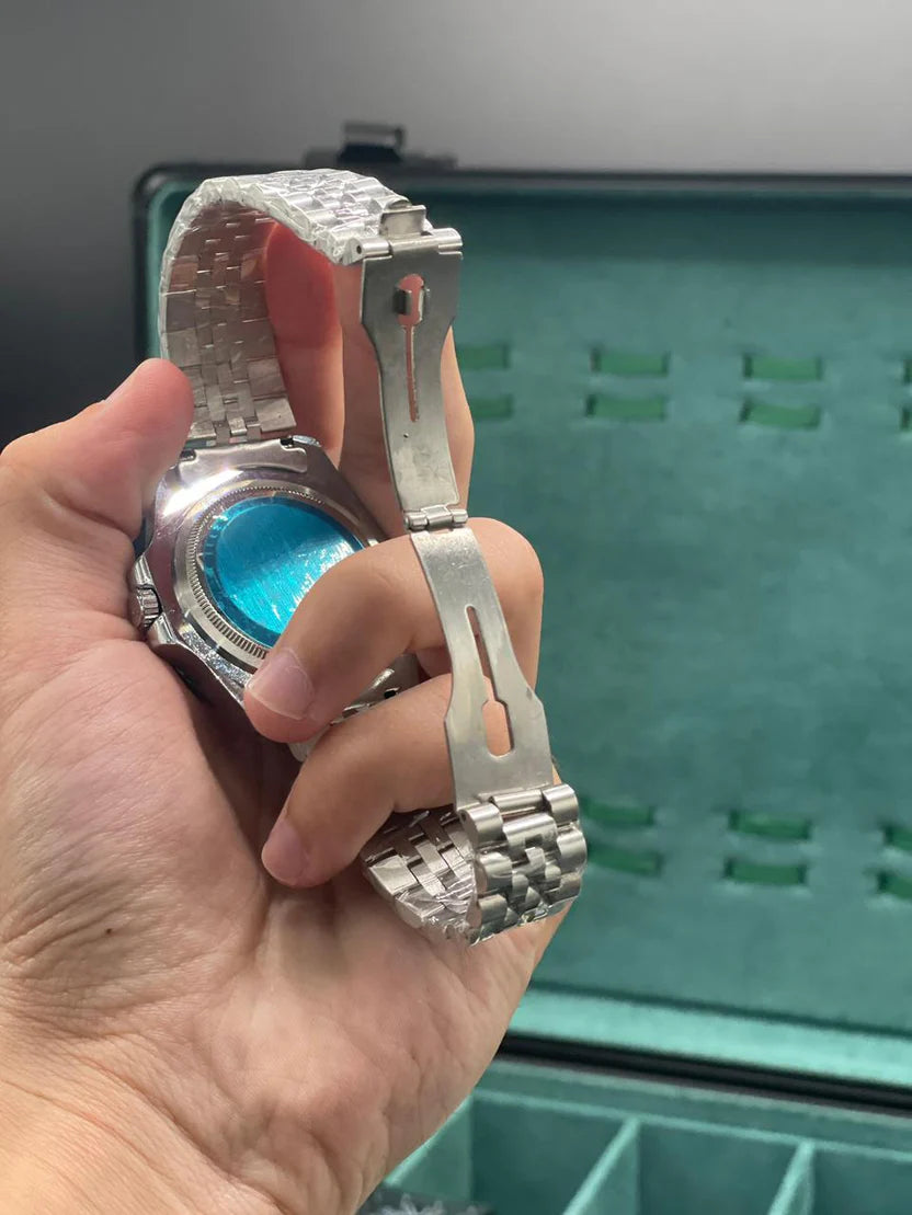 RLX Silver Chain With Black Dial Coke Edition Quartz Watch