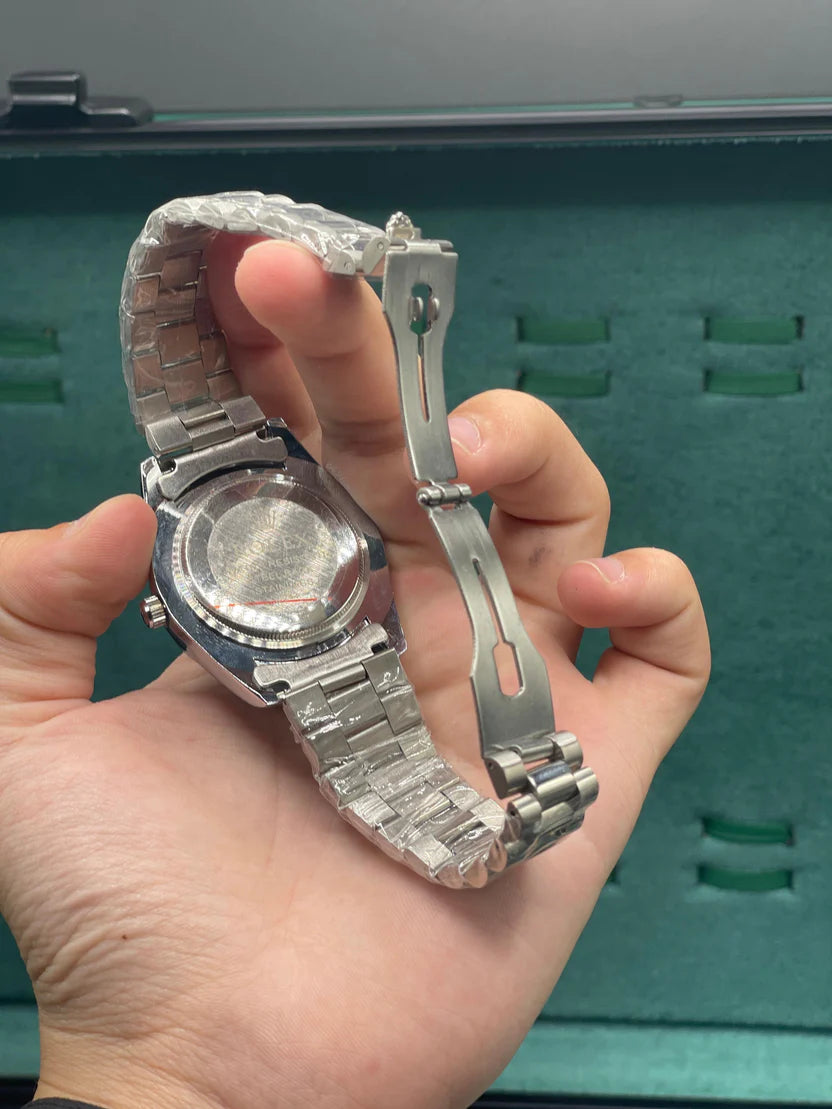 RLX Silver Presidential Chain With Tiffany Blue Dial Watch