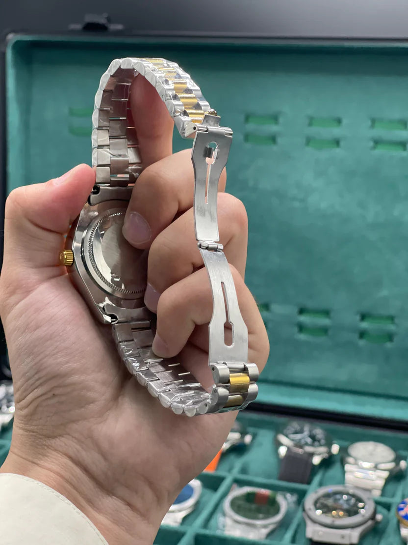 RLX Two Tone Chain With White Dial DateJust Watch