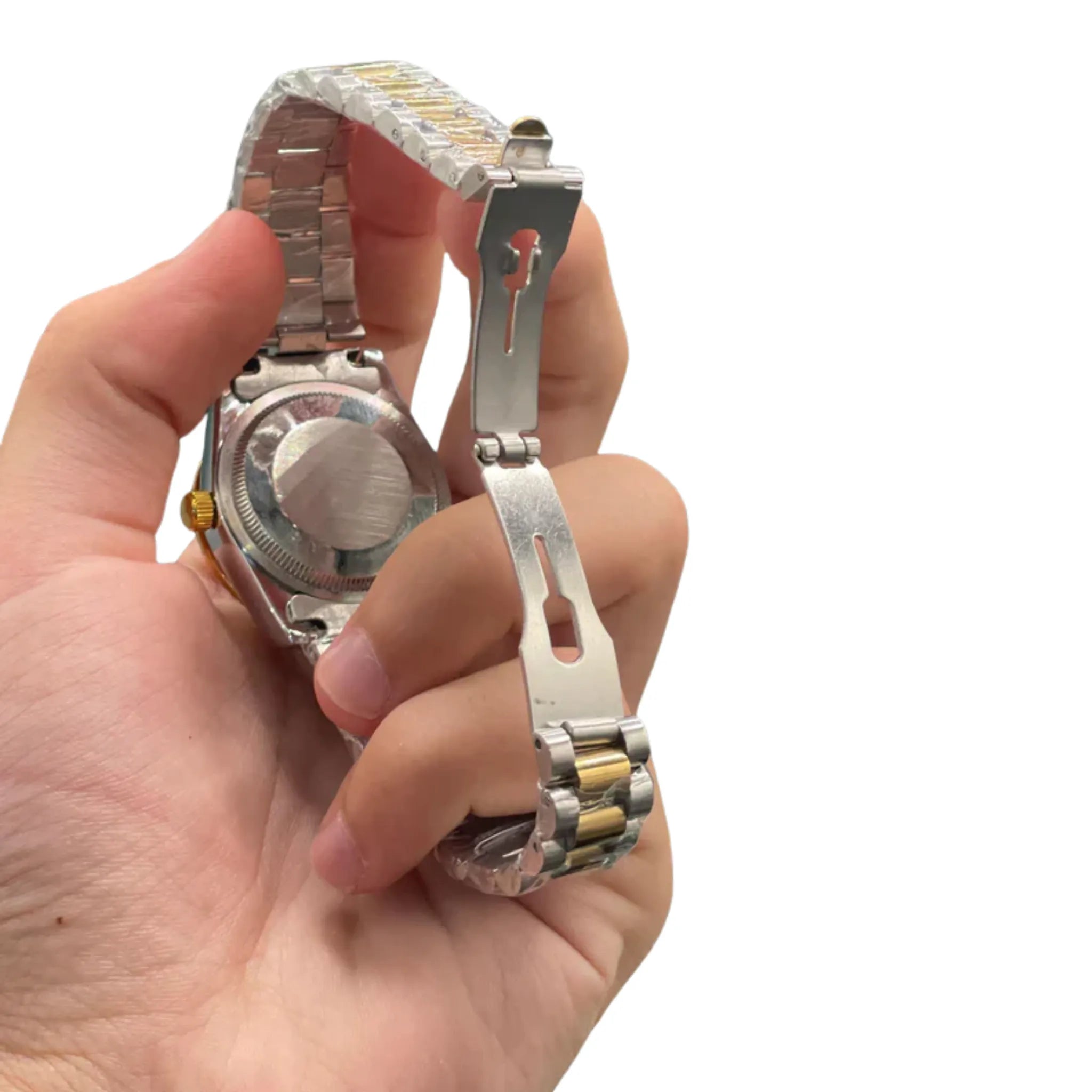 RLX Two Tone Gold And Silver Chain With Sophisticated Gray Dial Ladies Watch