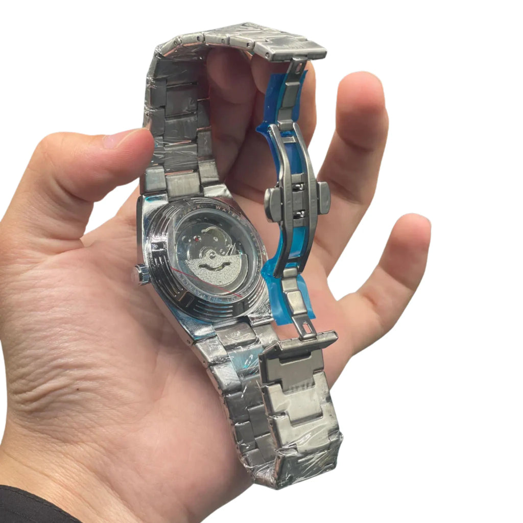 TST Silver Automatic Luxury Watch – Premium Elegant Edition
