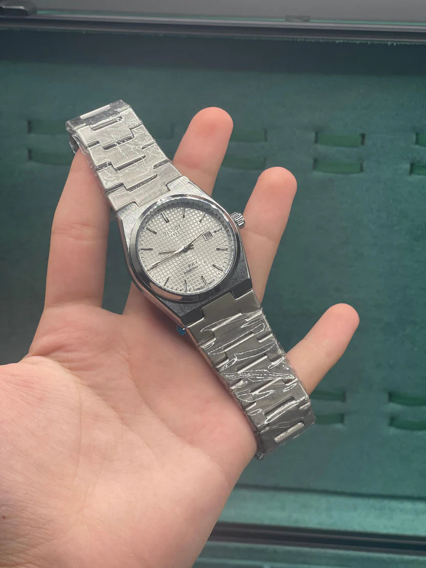 TST Silver Automatic Luxury Watch – Premium Elegant Edition